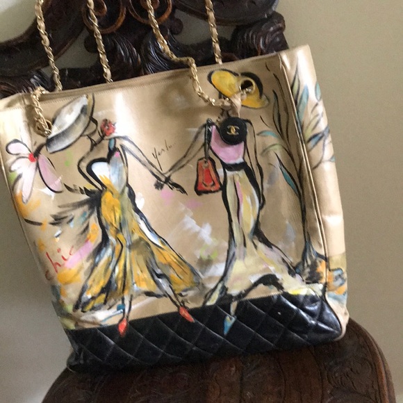 CHANEL Handbags - RARE Collector Paris only CHANEL all Handpainted❤️